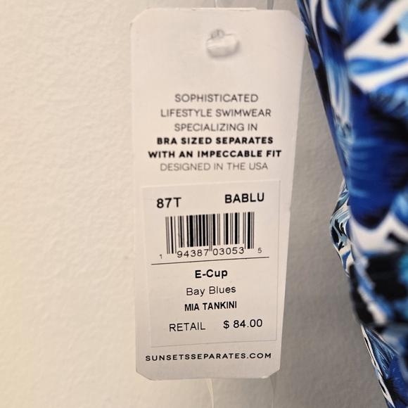 Sunsets Mia Tankini Top Bay Blues Floral E Cup - Picture 6 of 8